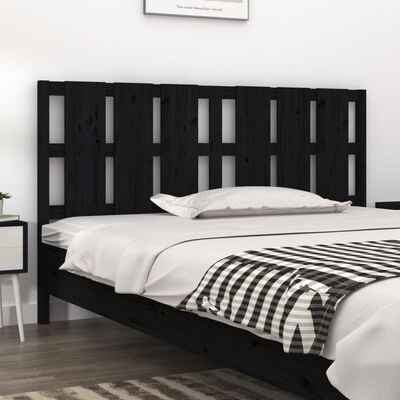 vidaXL Cabeceira de cama 165,5x4x100 cm pinho maciço preto