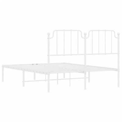 vidaXL Estrutura de cama com cabeceira 140x200 cm metal branco