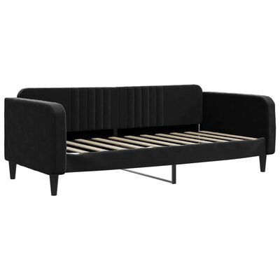 vidaXL Sofá-cama com colchão 90x190 cm veludo preto