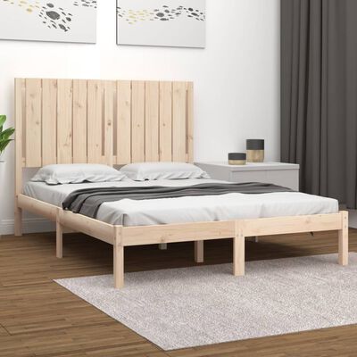 vidaXL Estrutura de cama pequena casal 120x190 cm pinho maciço