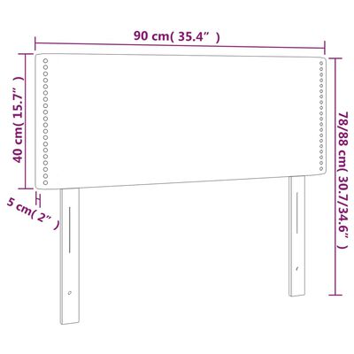 vidaXL Cabeceira de cama tecido 90x5x78/88 cm creme