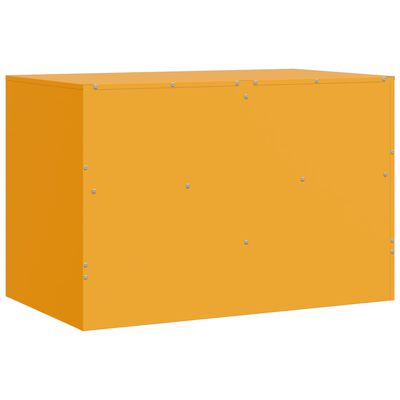 vidaXL Móvel de TV 67x39x44 cm aço amarelo mostarda