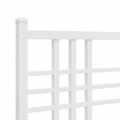 vidaXL Estrutura de cama com cabeceira e pés 193x203 cm metal branco