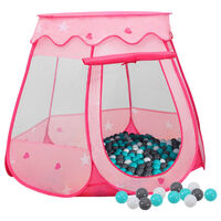 vidaXL Tenda de brincar infantil com 250 bolas 102x102x82 cm rosa