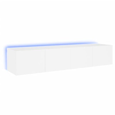 vidaXL Móveis de parede p/ TV com luzes LED 2 pcs 80x35x31 cm branco