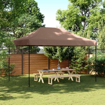 vidaXL Tenda para festas pop-up dobrável 440x292x315 cm castanho