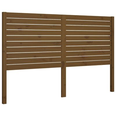 vidaXL Cabeceira de cama 126x4x100 cm pinho maciço castanho mel