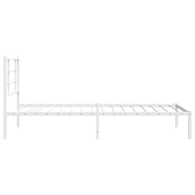 vidaXL Estrutura de cama com cabeceira 100x200 cm metal branco