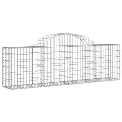 vidaXL Cestos gabião arqueados 5 pcs 200x30x60/80 cm ferro galvanizado