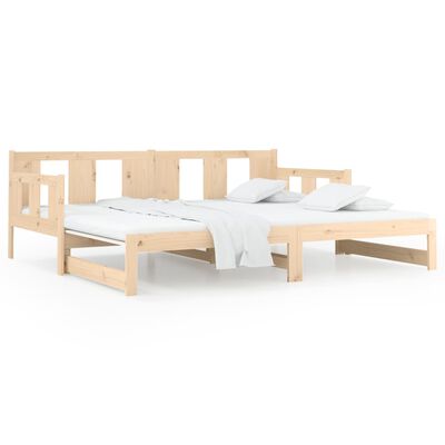 vidaXL Estrutura sofá-cama de puxar 2x(90x200) cm pinho maciço