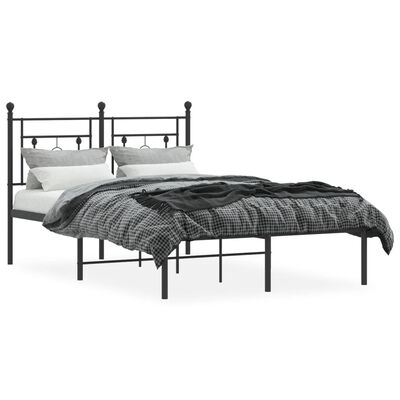 vidaXL Estrutura de cama com cabeceira 120x200 cm metal preto