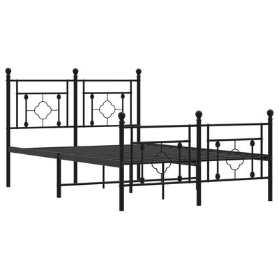 vidaXL Estrutura de cama com cabeceira e pés 120x200 cm metal preto