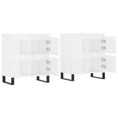 vidaXL Aparadores 2 pcs derivados de madeira branco