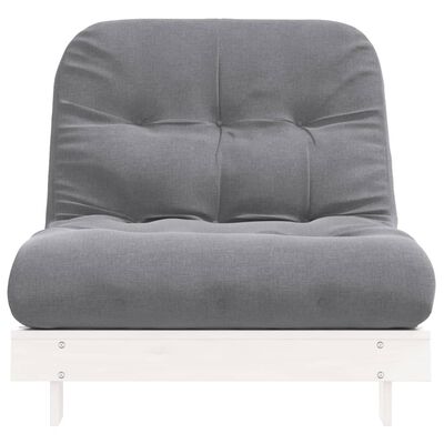 vidaXL Sofá-cama futon com colchão 80x206x11 cm pinho maciço branco