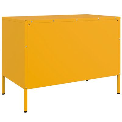 vidaXL Móvel de TV 68x39x50,5 cm aço amarelo mostarda