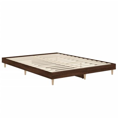 vidaXL Estrutura de cama 135x190cm derivados madeira carvalho castanho