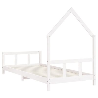 vidaXL Estrutura de cama infantil 90x200 cm pinho maciço branco