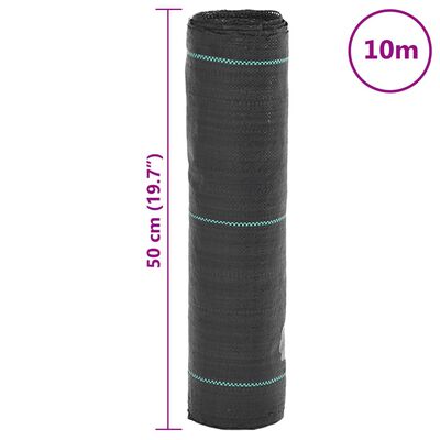 vidaXL Tela para ervas daninhas 0,5x10 m PP preto