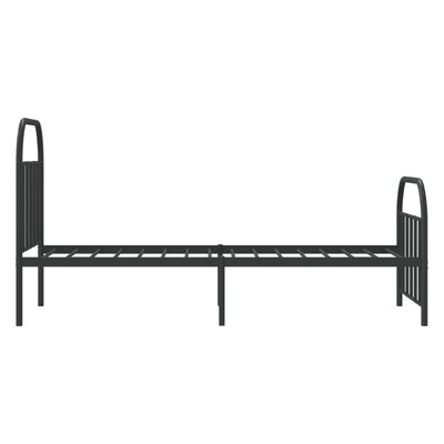 vidaXL Estrutura de cama com cabeceira e pés 90x200 cm metal preto