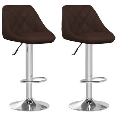 vidaXL Bancos de bar 2 pcs couro artificial castanho