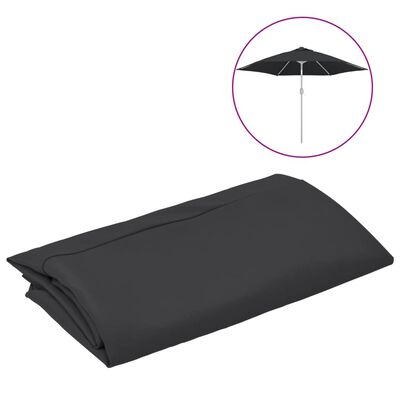 vidaXL Tecido de substituição p/ guarda-sol exterior 300 cm preto