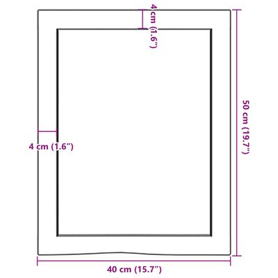 vidaXL Prateleira de parede 40x50x(2-4) cm carvalho maciço não tratado