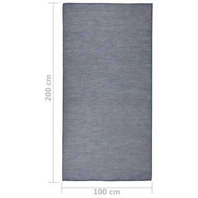 vidaXL Tapete de tecido plano para exterior 100x200 cm azul