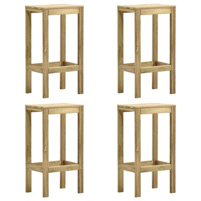 vidaXL Bancos de bar para jardim 4 pcs pinho impregnado