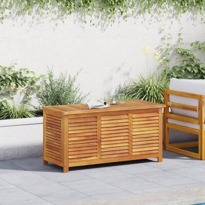 vidaXL Caixa arrumação jardim c/ veneziana 113x50x56 cm acácia maciça