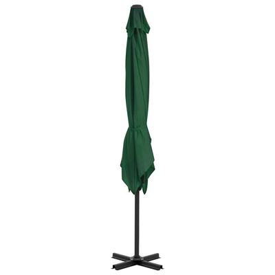 vidaXL Guarda-sol cantilever com poste alumínio 250x250 cm verde