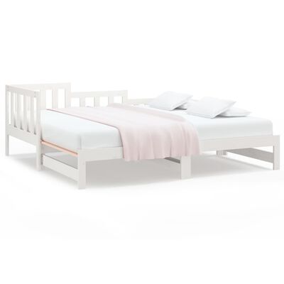 vidaXL Sofá-cama de puxar 2x(80x200) cm pinho maciço branco