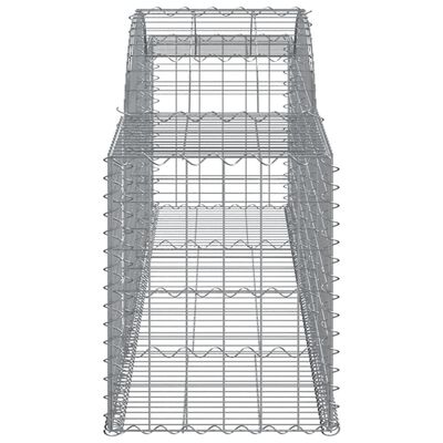 vidaXL Cestos gabião arqueados 15pcs 300x50x60/80 cm ferro galvanizado