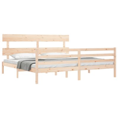 vidaXL Estrutura de cama com cabeceira 200x200 cm madeira maciça