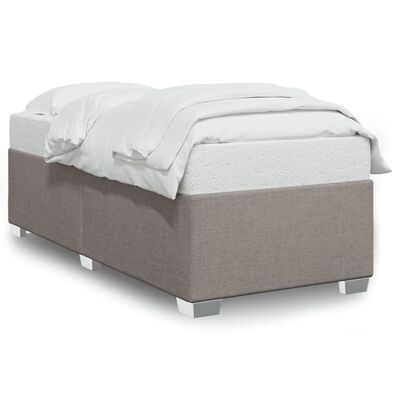 vidaXL Estrutura de cama 90x190 cm tecido cinza-acastanhado