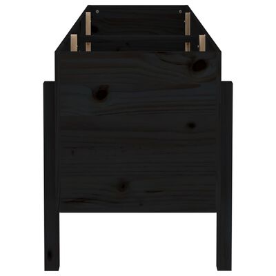 vidaXL Canteiro elevado de jardim 160x50x57 cm pinho maciço preto