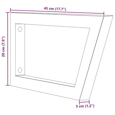 vidaXL Suportes de prateleira p/lavatório 2pcs aço trapezoidais branco