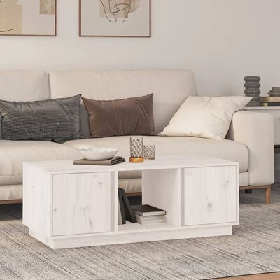 vidaXL Mesa de centro 110x50x40 cm pinho maciço branco