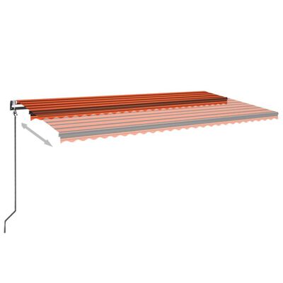 vidaXL Toldo retrátil automático 600x350 cm laranja e castanho