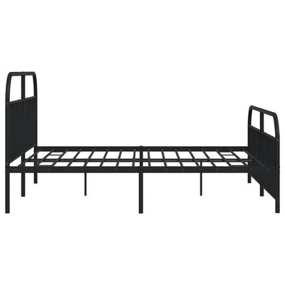 vidaXL Estrutura de cama com cabeceira e pés 193x203 cm metal preto