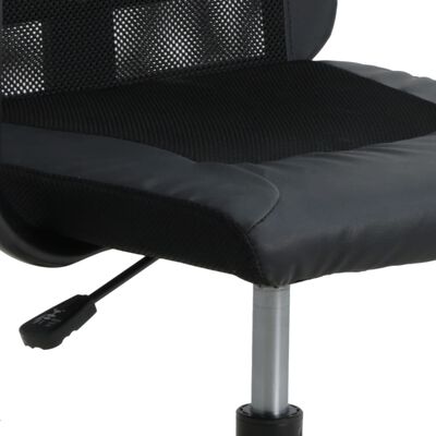 vidaXL Cadeira escritório tecido malha/couro art. regulável preto