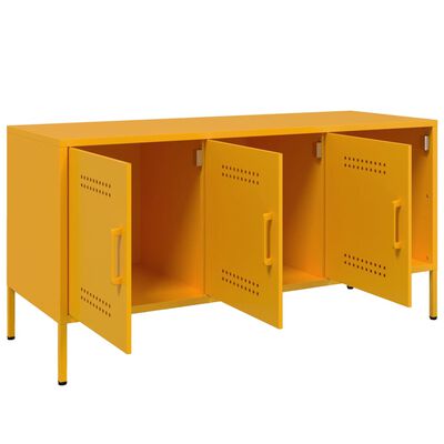 vidaXL Móvel de TV 100,5x39x50,5 cm aço amarelo mostarda