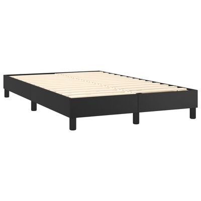 vidaXL Cama box spring c/ colchão/LED 120x200cm couro artificial preto