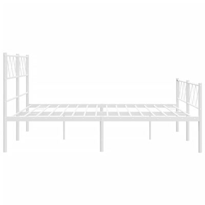 vidaXL Estrutura de cama com cabeceira e pés 150x200 cm metal branco