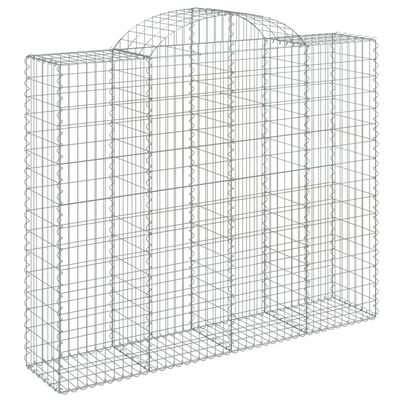 vidaXL Cestos gabião arqueados 15 pcs 200x50x160/180 ferro galvanizado