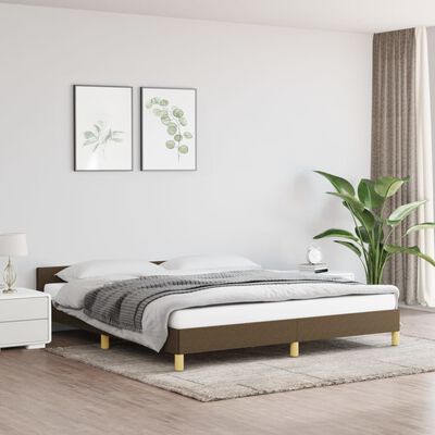 vidaXL Estrutura de cama sem colchão 160x200 cm tecido castanho-escuro