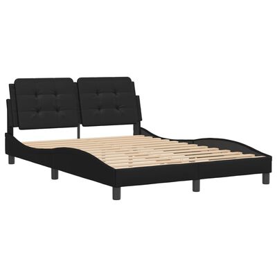 vidaXL Estrutura de cama c/ cabeceira 120x200cm couro artificial preto