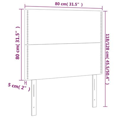 vidaXL Cabeceira cama 2 pcs tecido 80x5x78/88 cm cinzento-acastanhado