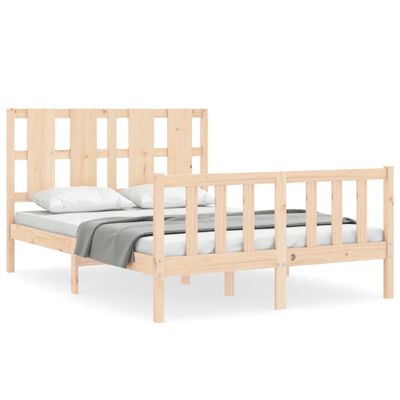 vidaXL Estrutura de cama com cabeceira 140x190 cm madeira maciça