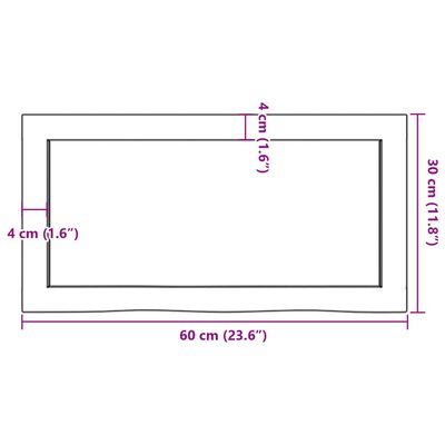 vidaXL Prateleira de parede 60x30x(2-4) cm carvalho maciço não tratado