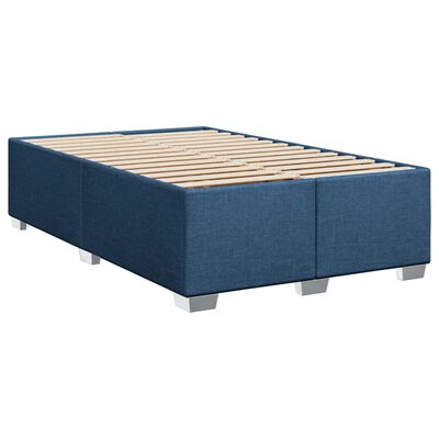 vidaXL Cama com molas/colchão 90x190 cm tecido azul